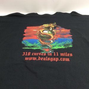 Motorcycle T-Shirt Gildan Deal’s Gap Resort Serpent Graphic Black 3XL Cotton